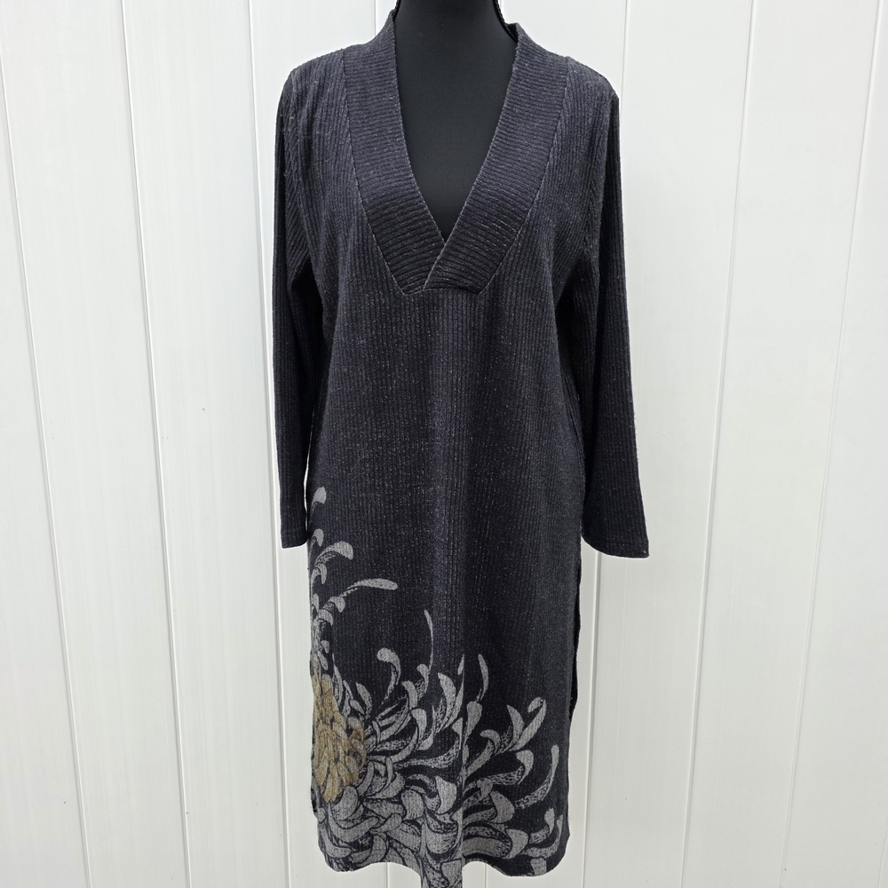 Simple Suzanne Betro NWT Black Floral Longline Tunic Dress | Size Small